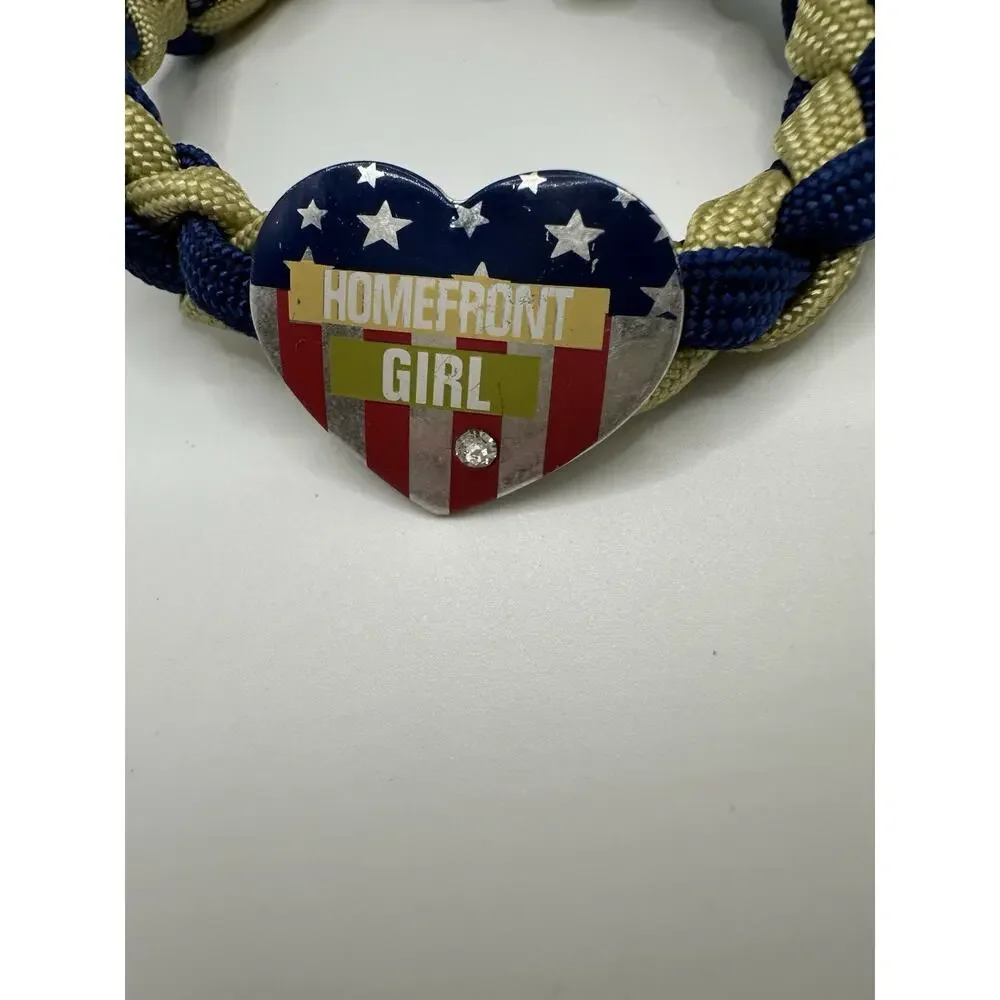 NWT Home Front Girl Military Blue And Yellow Paracord Bracelet Adjustable